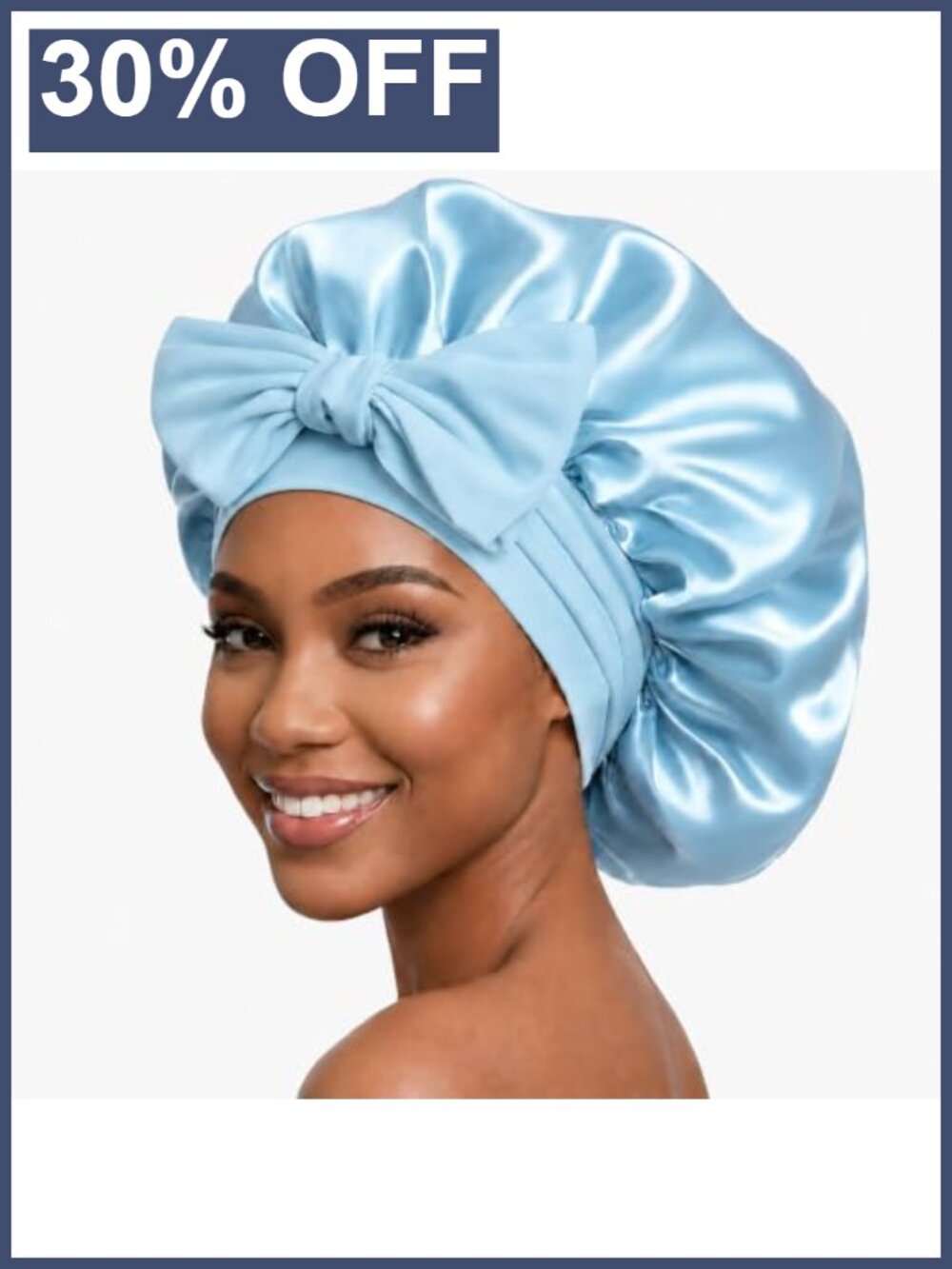 Double Layer Satin Bonnet for Sleeping Adjustable Tie Band Reduce Frizz